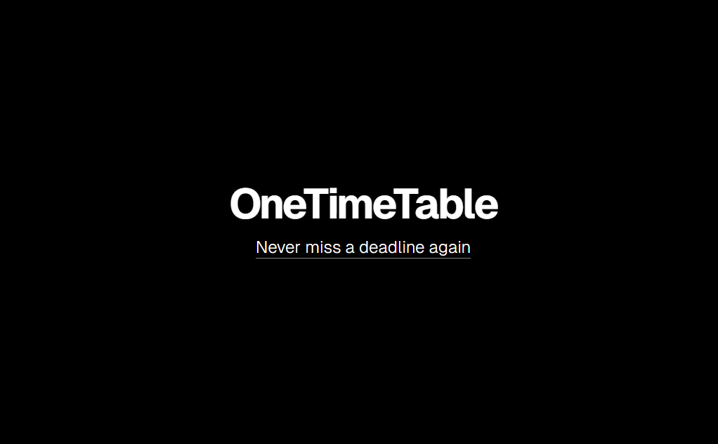 OneTimeTable Dashboard